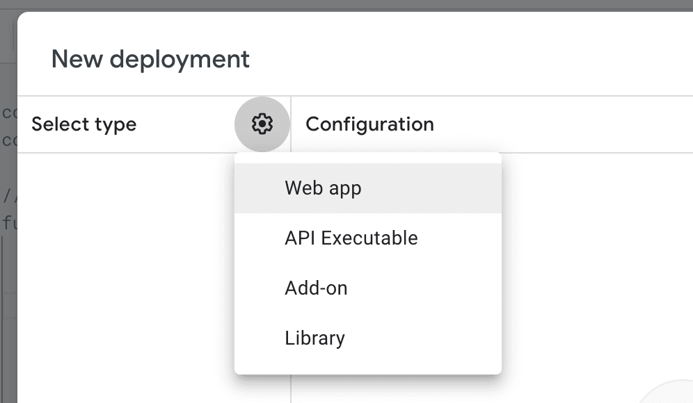 New deployment - web app configuration