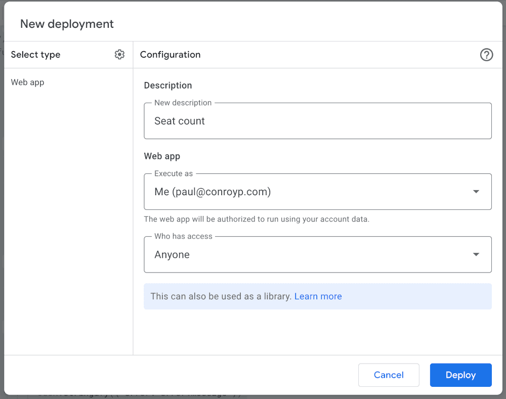 Deployment configuration