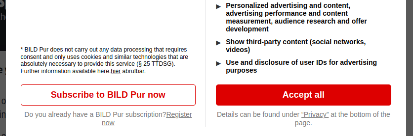 Consent Management Platform with paywall