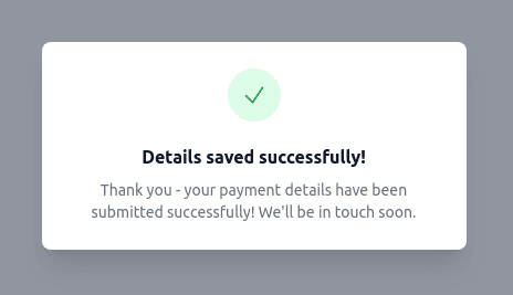 Details submitted successfully